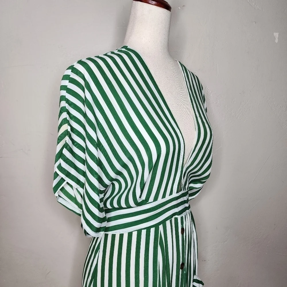 NWT Faithfull The Brand Milan Midi‎ Striped Dress Size Medium - Picture 4 of 14